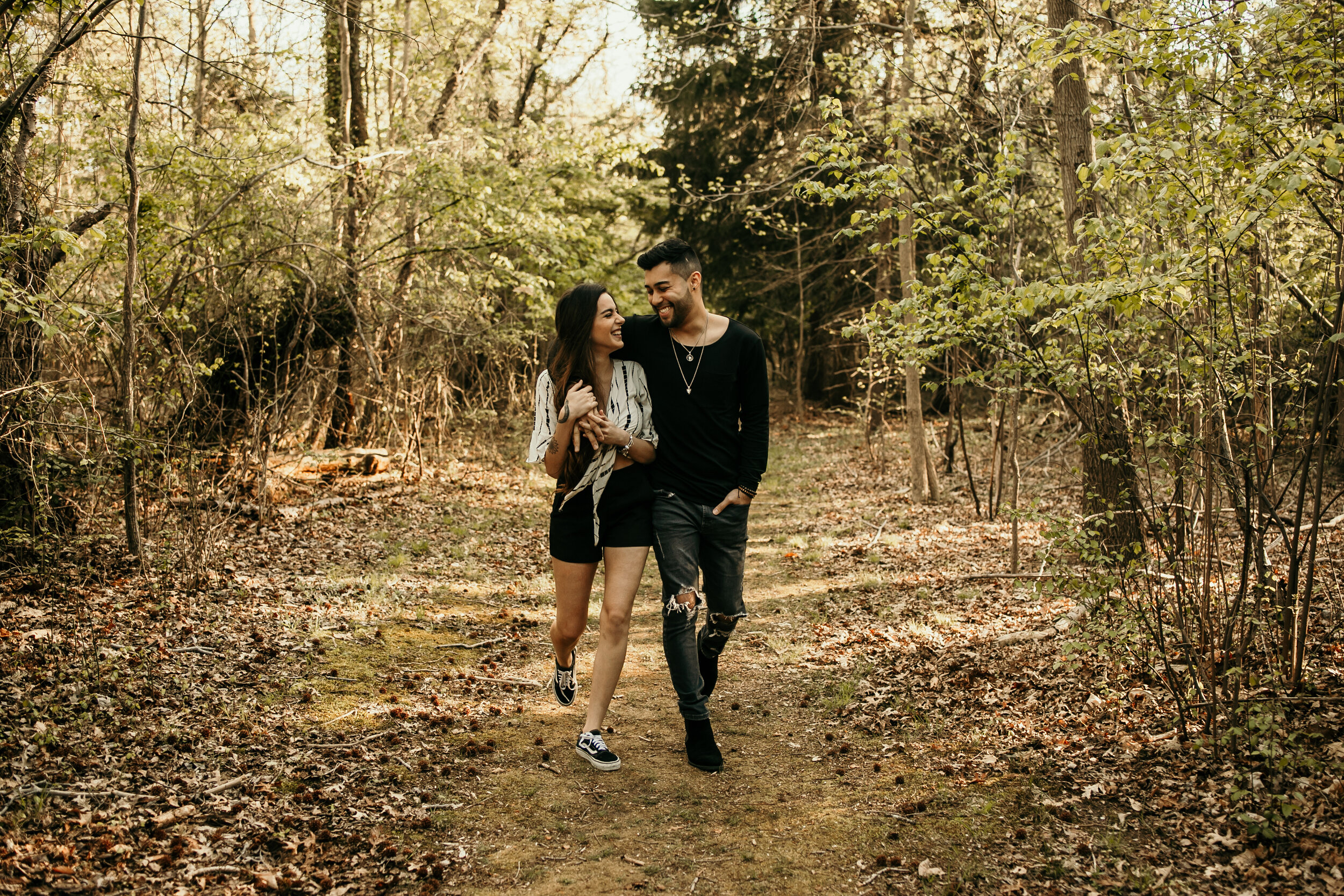 Engagement Session in the woods. Candid photos. www.sarahvendramini.com