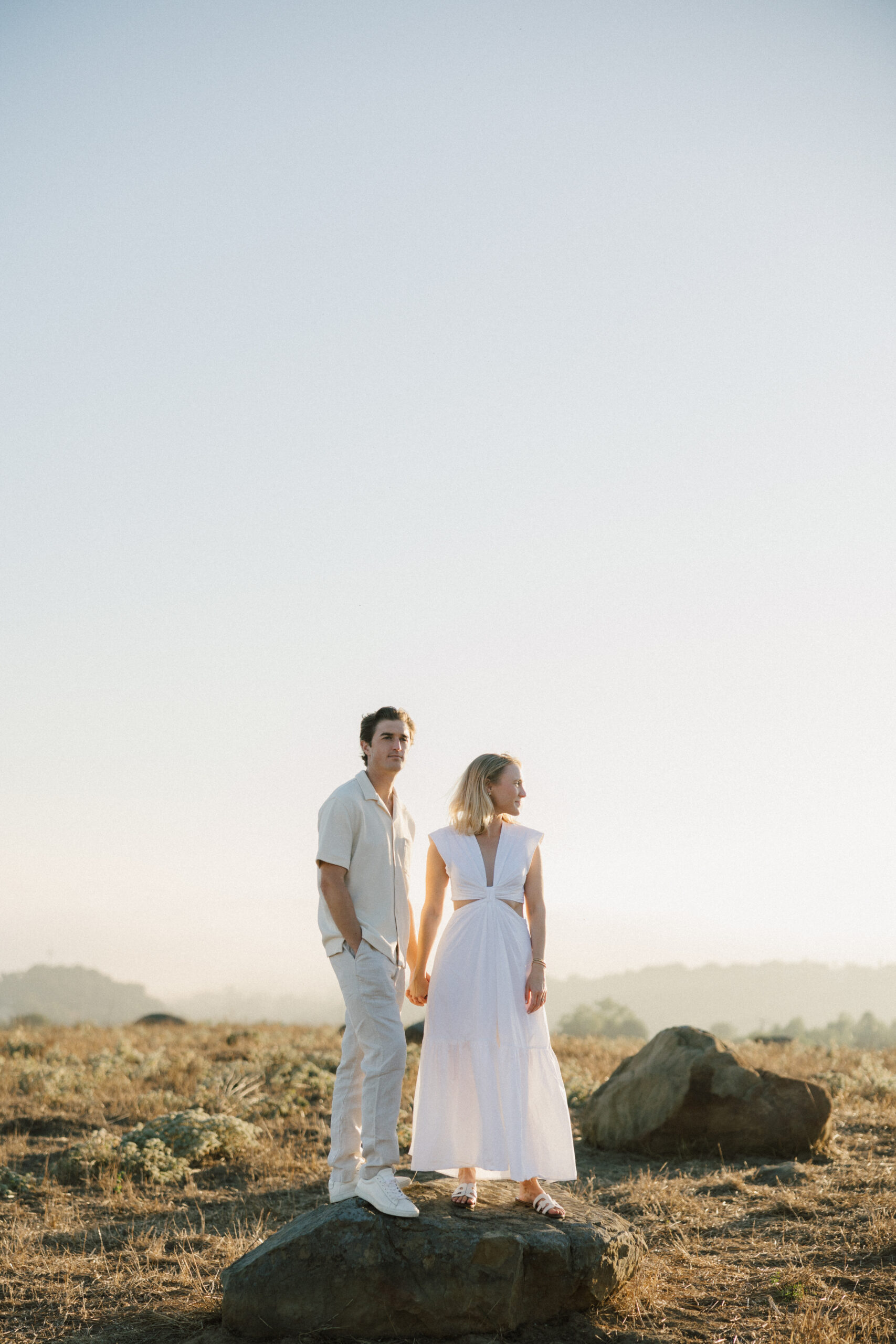 Mountain views during San Marcos Foothills engagement session in Santa Barbara